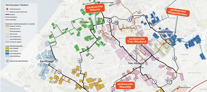 Landkaart Warmtesysteem Westland